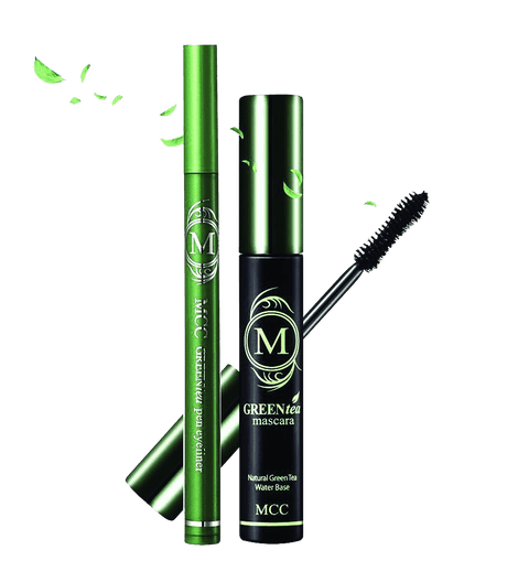 MCC ECOCERT Organic Green Tea Volumizing Mascara and Black Eyeliner Waterproof Set